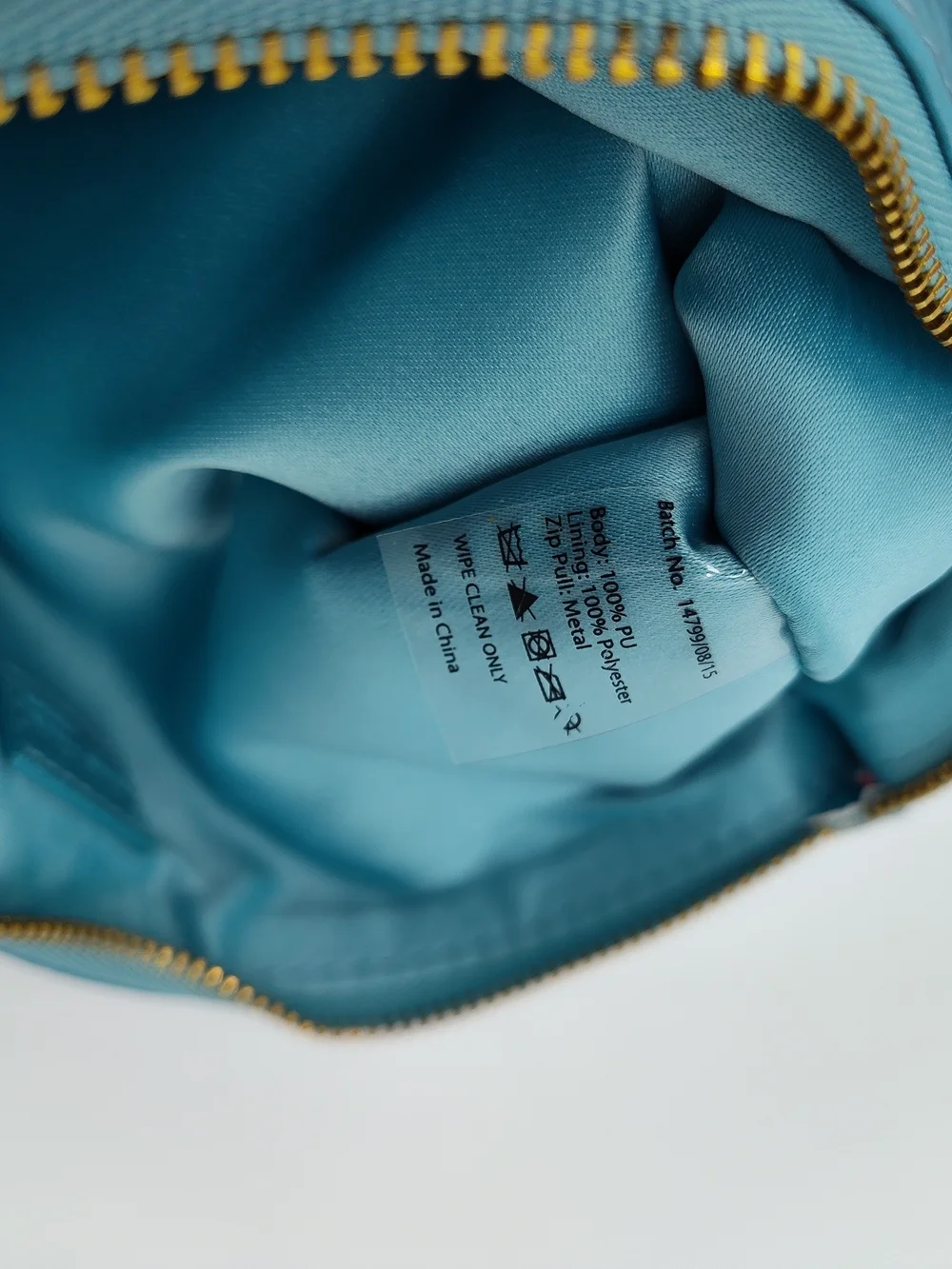 MIU MIU Eau De Parfum Blue Patent Zip Pouch Red Trim Large Case NIB NWT